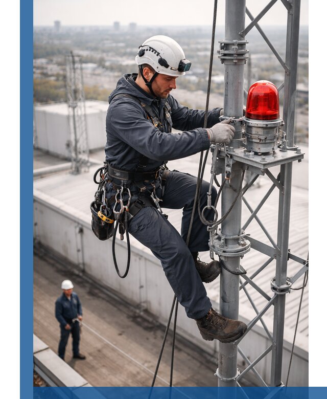 Монтаж заградительных огней и обслуживание объектов в Архангельске