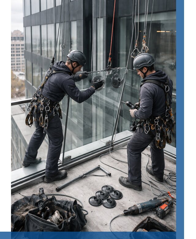 Монтаж стеклянных ограждений в Архангельске от 2570 р. | ВЫСОТНИК-Рхн