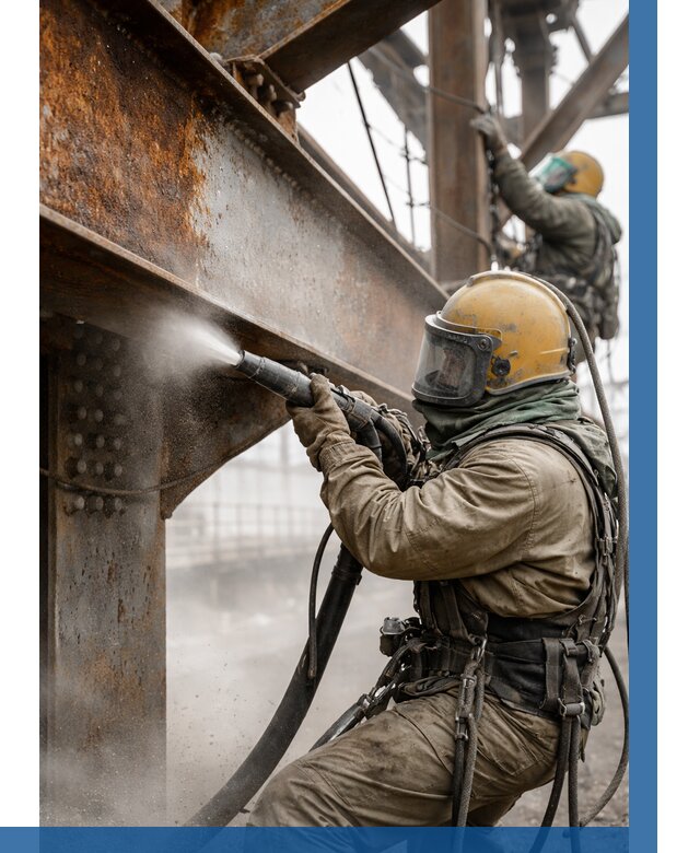 Пескоструйная очистка металлоконструкций в Архангельске по 617 р.  ВЫСОТНИК-Рхн