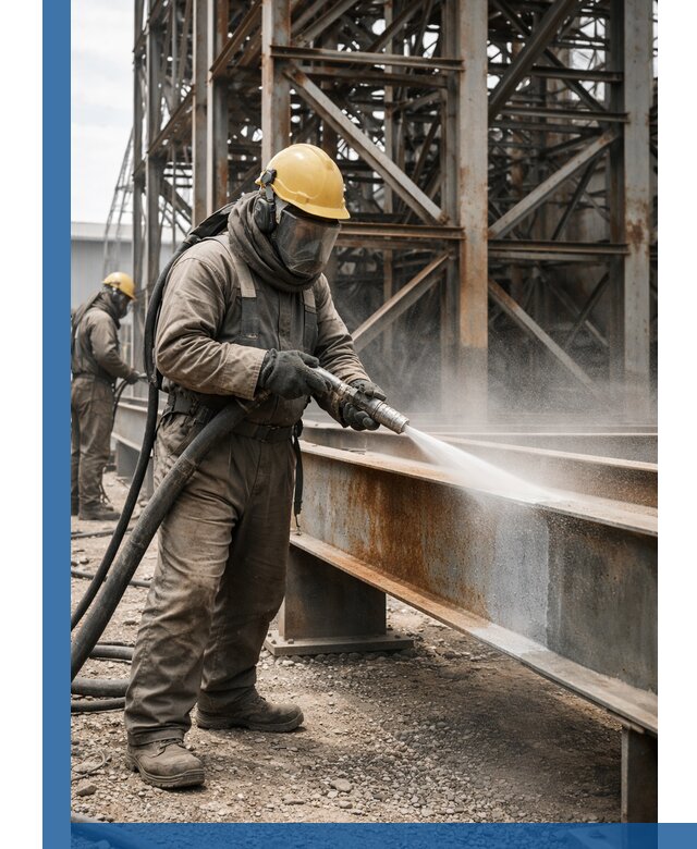 Пескоструйная очистка металлоконструкций в Архангельске промышленная