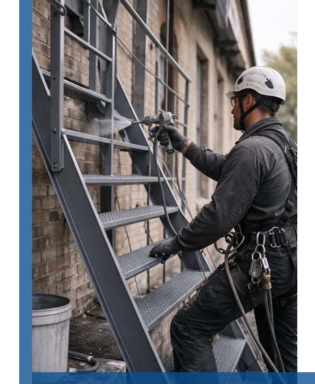 Покраска и антикоррозионная защита пожарных лестниц в Архангельске