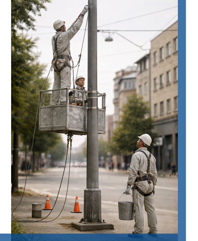 Покраска опор освещения в Архангельске от 5141 р. | ВЫСОТНИК-Рхн