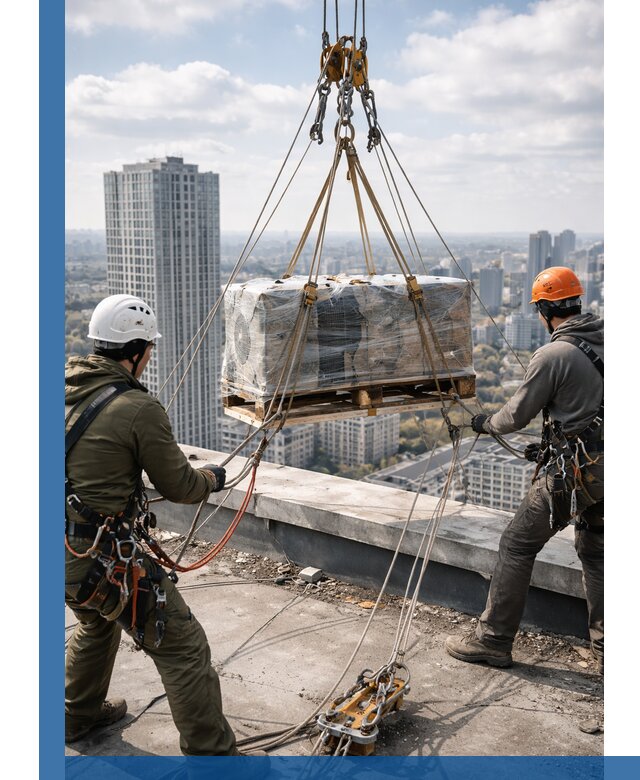 Подъем и монтаж крупногабаритных грузов на крышу в Архангельске
