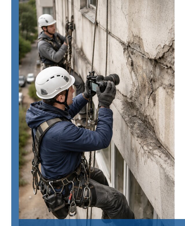 Фотофиксация дефектов фасада с высотной съемкой в Архангельске