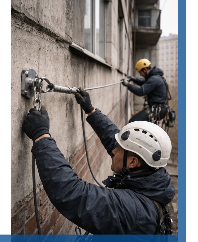 Монтаж анкерных линий в Архангельске от 3084 р. | ВЫСОТНИК-Рхн